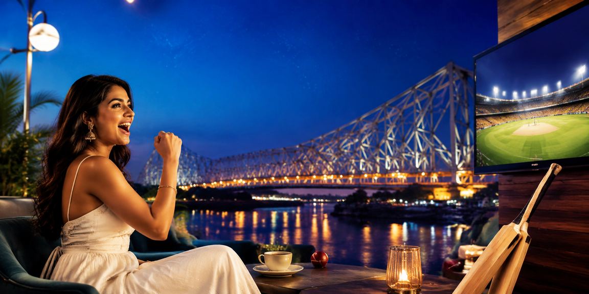 Evening Teen Patti game in Kolkata with landscape view